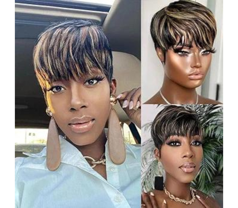 Short bob wigs for black women human hair wig color 1B/33